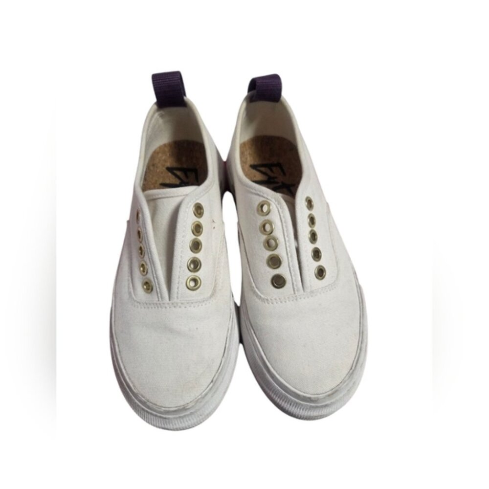 Eytys White and Purple Sneakers with Distinctive Pull Tabs